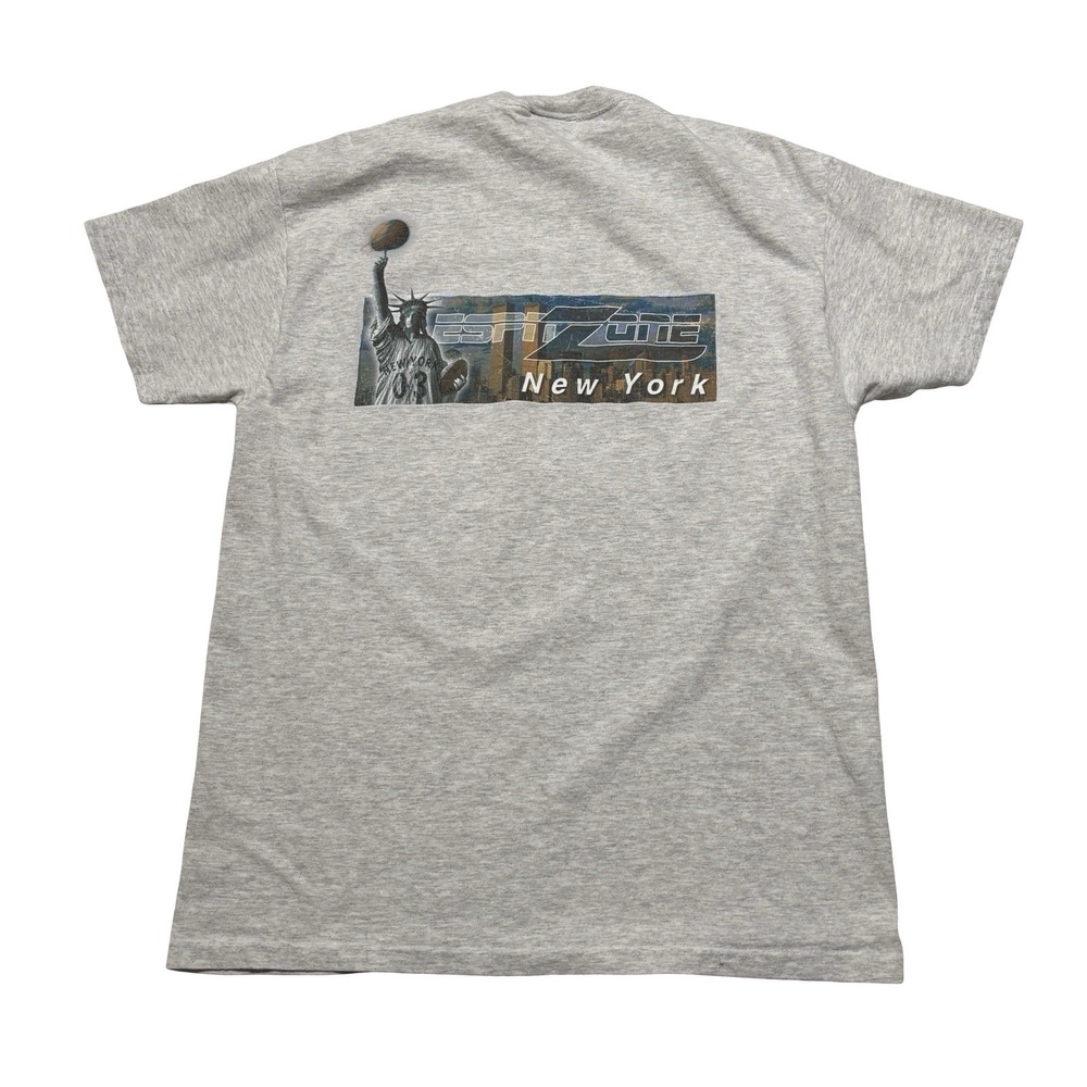Vintage ESPN ZONE New York Statue of Liberty Twin Towers T Shirt RARE LG 21.5x30